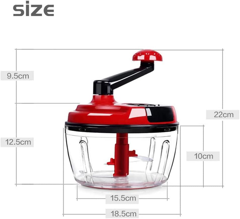 Multi-Functional Manual Food Processor,8 Cup Hand-powered Crank Chopper