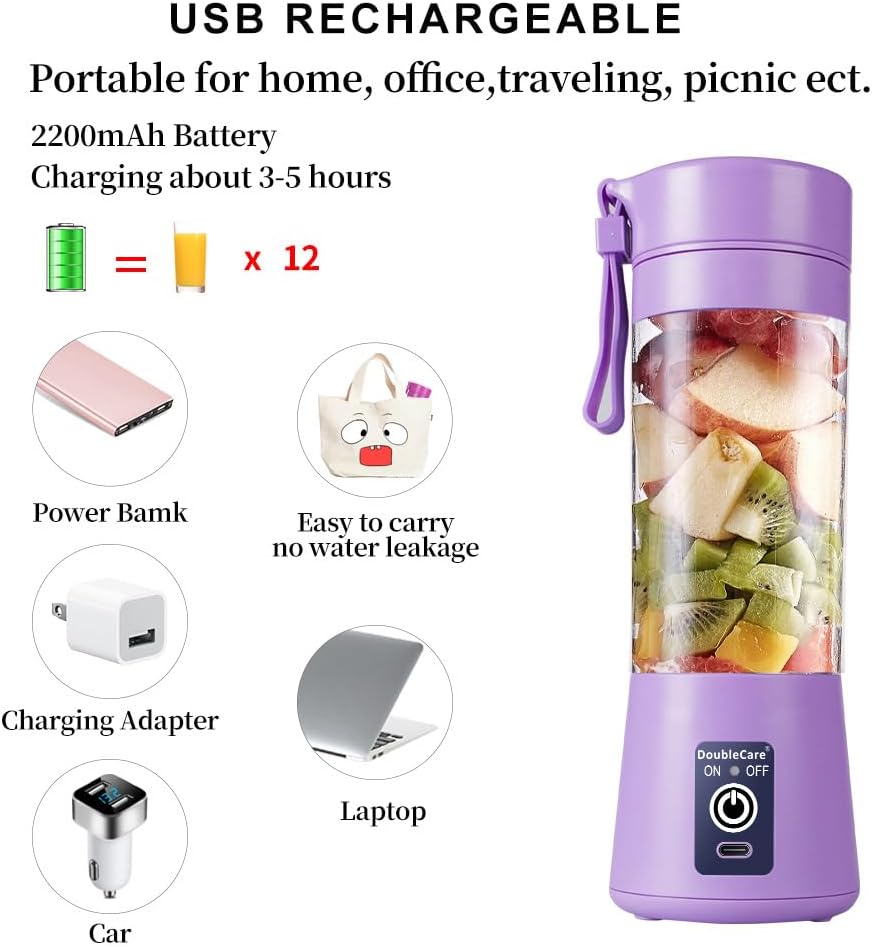 Portable Blender Bottle,Electric USB Juicer Blender