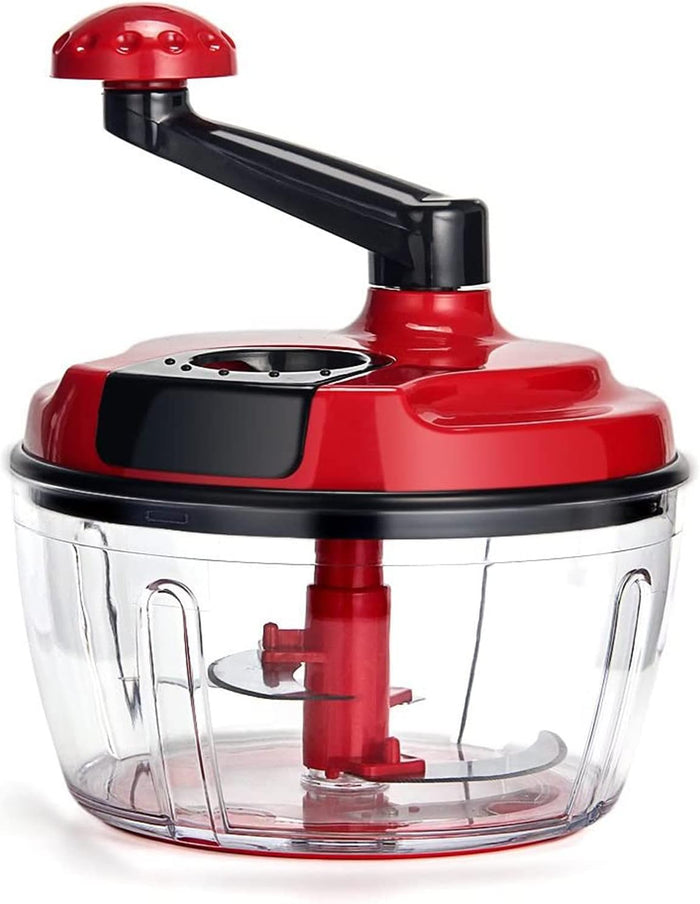 Multi-Functional Manual Food Processor,8 Cup Hand-powered Crank Chopper