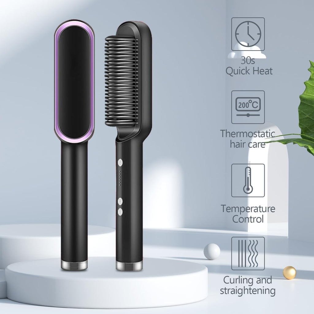 Heat Control Straightener Brush