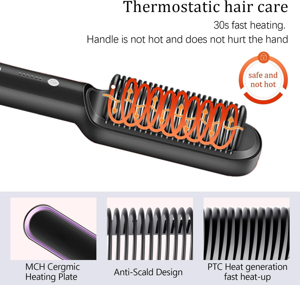 Heat Control Straightener Brush