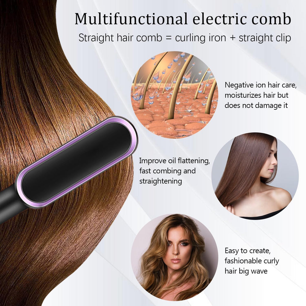 Heat Control Straightener Brush