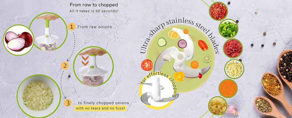 Manual Food Processor, Vegetable Chopper